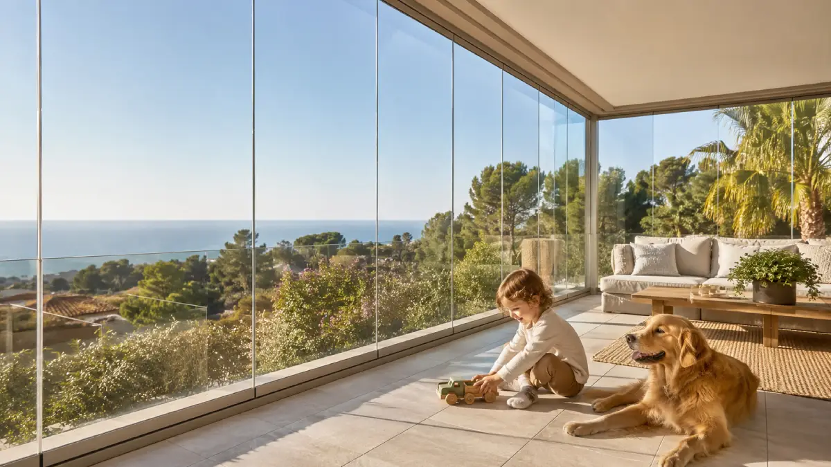 Cortinas de cristal niños y mascotas
